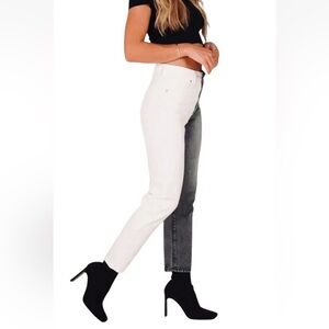 REVICE Jeans Women 31 Two Tone High Rise Button Fly Tapered Tags 31x27 True Love